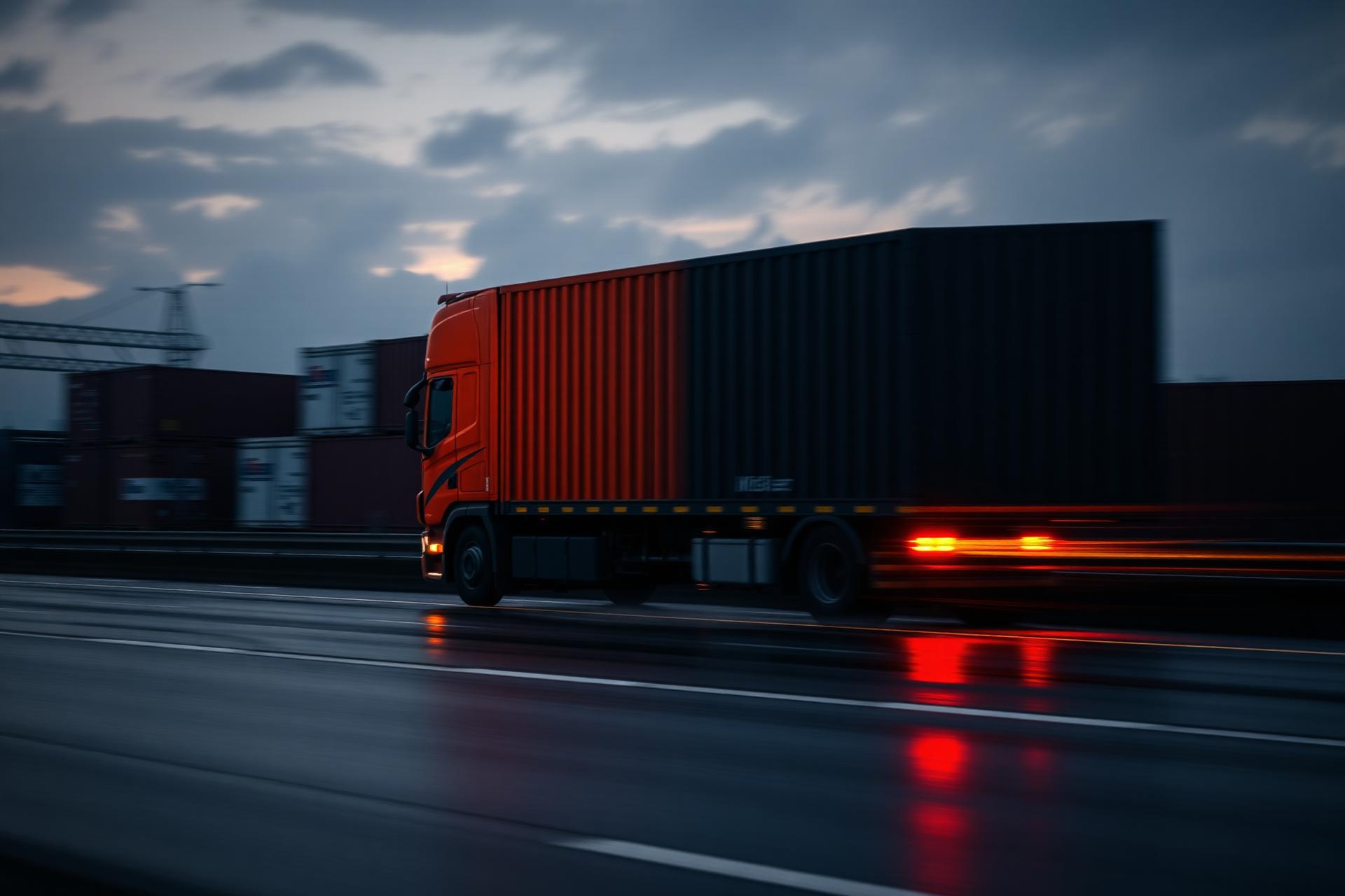 Freight truck on highway